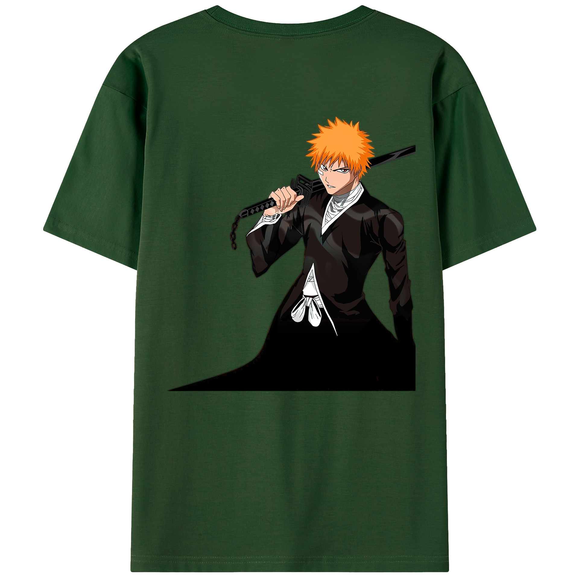 （画像用） ブリーチ 黒崎一護（くろさき いちご）BLEACH Kurosaki Ichigo 綿100％半袖Tシャツ（背面プリント）